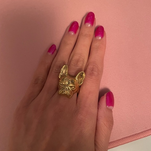 **Frenchie Lovers!** Gold brass French Bulldog ring - Picture 2 of 12